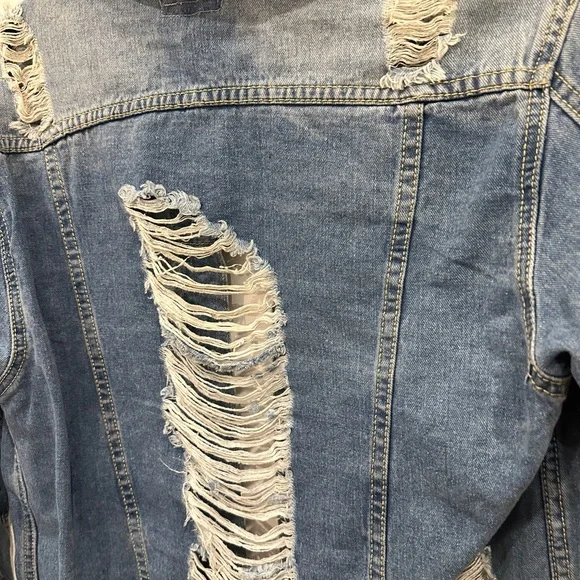 Nasty Gal Distressed Light Blue Denim Jacket - Picture 4 of 8